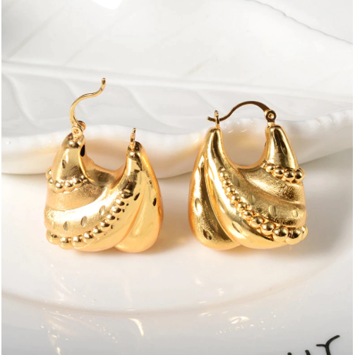 WOMENS CHUNKY EARRINGS HOOPS - THICK THICK - Itgirl Accessories Store