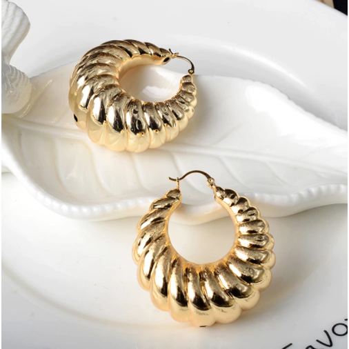 WOMENS CHUNKY EARRINGS HOOPS - THICK THICK - Itgirl Accessories Store