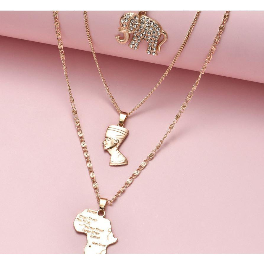 MOTHERLAND - LAYERED NECKLACES FASHION SET - Itgirl Accessories Store